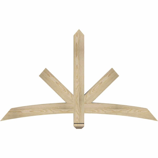 Ekena Millwork Alberta Rough Sawn Timber Gable Bracket, Douglas Fir, 60"W x 35"H x 4"D x 4"F, 14/12 Pitch GBW060X35X0404ALB00RDF - main